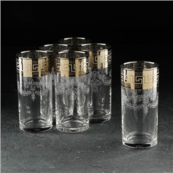 Набор стаканов для коктейля «Барокко», 290 мл, 6 шт, цвет напыления золотой