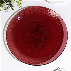 Тарелка плоская «Идиллия», d=25 см, цвет бордовый