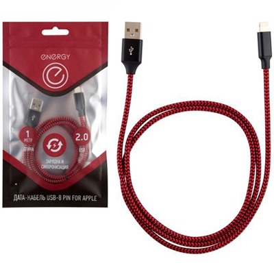 Кабель USB - 8pin 4,75V красный Energy (1/300)