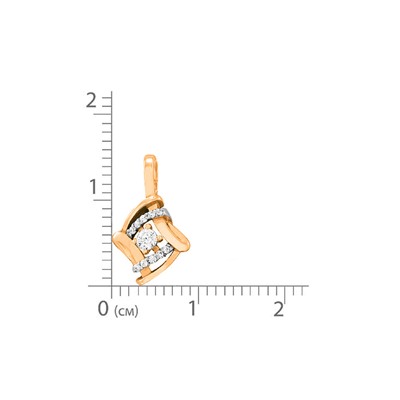 Позолоченная подвеска с бесцветными фианитами - 218 - п