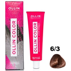 Перманентная крем-краска для волос  COLOR 6/3 Ollin 100 мл