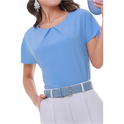 Блузка голубая с коротким рукавом