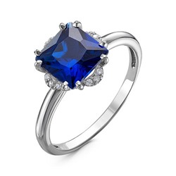 Серебряное кольцо с синим фианитом - 1182
