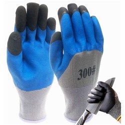 Перчатки рабочие ,латексное покрытие синие