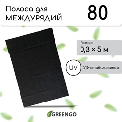 Полоса защитная для междурядий, 5 × 0,3, плотность 80 г/м², спанбонд с УФ-стабилизатором, чёрная, Greengo, Эконом 20%