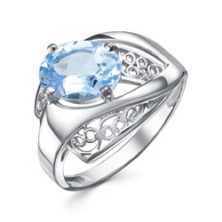 Серебряное кольцо с топазом - 1358