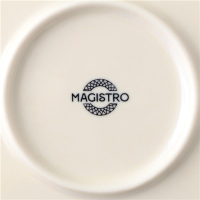 Тарелка фарфоровая обеденная Magistro Ocean, d=23 см, цвет голубой