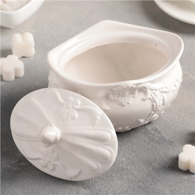 Сахарница керамическая«Винтаж», цвет белый