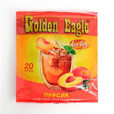 Растворимый чай со вкусом персика "Golden Eagle", 20 саше, 20 г