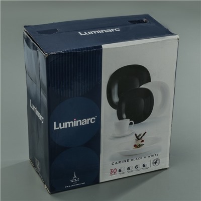 Сервиз столовый Luminarc Carine White&Black, 30 предметов, стеклокерамика