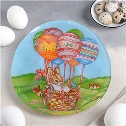 Подставка стеклянная для яиц Доляна «Пасхальный кролик», 24×20,5 см, 10 ячеек