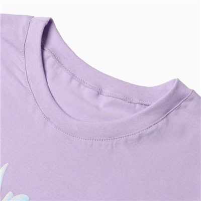 Комплект женский домашний (футболка,шорты), цвет сиреневый/дракон, размер 52