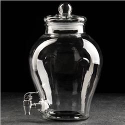 Диспенсер для напитков стеклянный «Классика», 5 л, 27×22×34 см