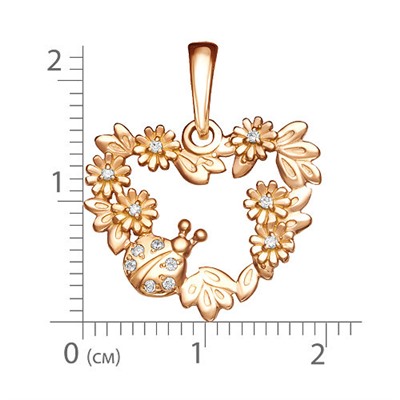 Позолоченная подвеска "Сердечко" - 787 - п