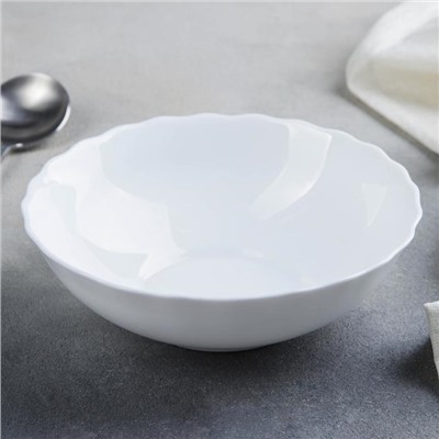 Тарелка суповая Доляна «Дива», d=17,5 см, стеклокерамика, цвет белый
