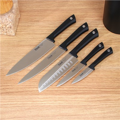 Набор кухонных ножей BlackSet, 6 предметов, цвет черный