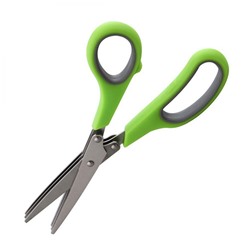 Ножницы нерж сталь 19 см 1 мм кухонные для зелени пласт ручка 3 лезвия Mallony (1/72)