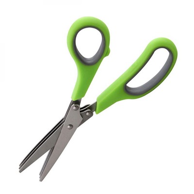 Ножницы нерж сталь 19 см 1 мм кухонные для зелени пласт ручка 3 лезвия Mallony (1/72)