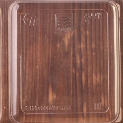 Контейнер под запайку, 2 секции, 555 мл, К-190×144×45Г-2/30, цвет прозрачный