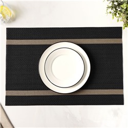 Салфетка сервировочная на стол «Рона», 45×30 см, цвет чёрный