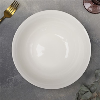 Тарелка фарфоровая глубокая White Label, 1300 мл, d=22,5 см, цвет белый