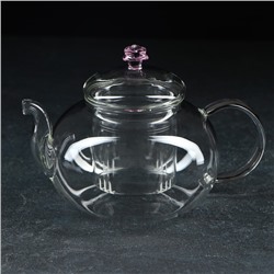 Чайник заварочный со стеклянным ситом «Валенсия с розой», 600 мл