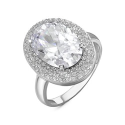Серебряное кольцо с бесцветными фианитами - 1184
