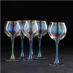 Набор бокалов для вина «Радуга», 280 мл, 6 шт, цвет перламутровый