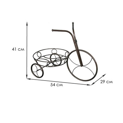 Подставка для цветов «Велосипед», d=25 см, цвет медный антик