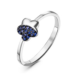 Серебряное кольцо с  синими фианитами  - 959