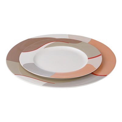 Набор тарелок с авторским принтом, цвет бежевый, 22 см