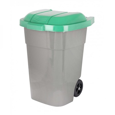 Бак пластиковый для мусора  65 л на колесах серо-зеленый Альтернатива (1/1)