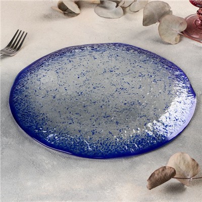 Тарелка стеклянная подстановочная Magistro «Голубой бриллиант», d=30,5 см