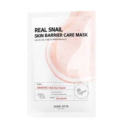 Тканевая маска для лица с муцином улитки SOME BY MI REAL SNAIL SKIN BARRIER CARE MASK