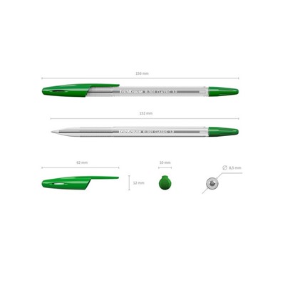Ручка шариковая Erich Krause R-301 Classic Stick, узел 1.0 мм, чернила зелёные, длина линии письма 2000 метров, штрихкод на ручке