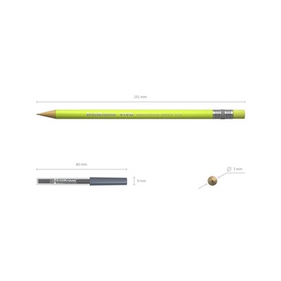 Набор карандаш механический НВ, 0.5 мм, ErichKrause Vivo + 20 грифелей, микс (цена за 1 шт.)