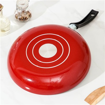 Сковорода Blaze, d=28 см, стеклянная крышка, антипригарное покрытие, цвет красный