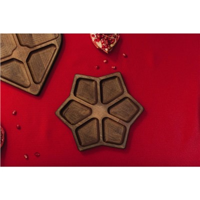 Менажница Adelica «Звезда», 6 секций, 24,5×1,8 см, массив берёзы, цвет шоколадный
