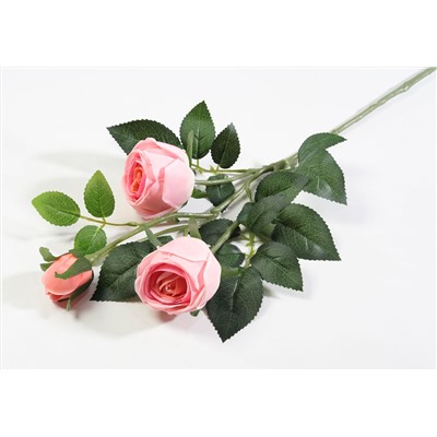 Ветка розы 3 цветка с латексным покрытием коралл