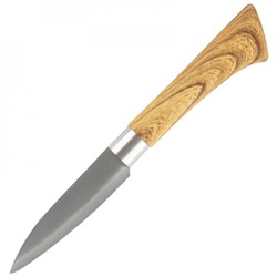 Нож нерж сталь лезвие 9 см 1,2 мм для овощей пласт ручка под дерево Foresta Mallony (1/72)