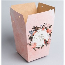 Плайм пакет для цветов Розовая птица, высота 15 см