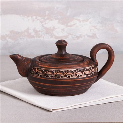 Чайник для заварки "Алтайский", ангоб, красная глина, 0.5 л