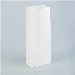 Пакет бумажный фасовочный, белый, прямоугольное дно 12 х 8 х 33 см