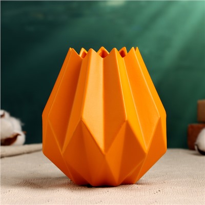 Кашпо - ваза "Треугольники" 14х7х7см, оранжевое