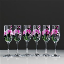 Набор бокалов для шампанского "Орхидея"  6 шт, 180 мл