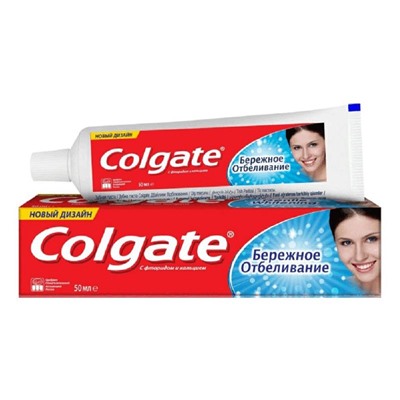 Зубная паста Colgate Бережное отбеливание, 50 мл