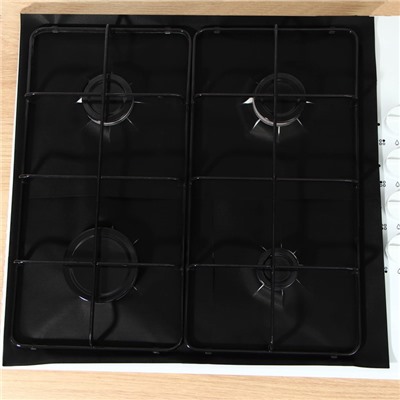 Защитное покрытие для газовой плиты Доляна, 4 шт, тефлон, цвет чёрный