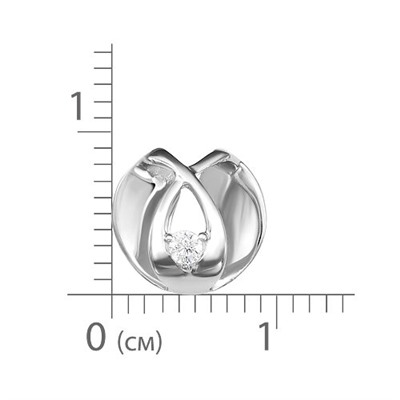 Серебряная подвеска с бесцветным фианитом - 938