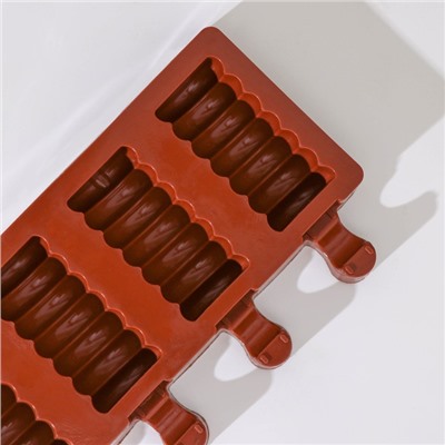 Форма для мороженого «Моника», 38×11×2 см, 8 ячеек (6,6×3,4 см), цвет МИКС