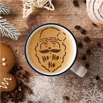 Трафарет для кофе «Дед Мороз», 9,5 × 8,5 см